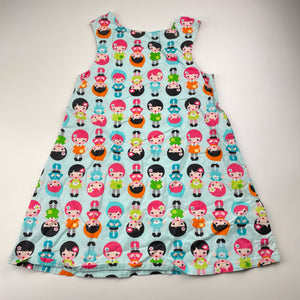 Girls Scoken, handmade cotton dress, armpit to armpit: 28cm, GUC, size 3-4, L: 52cm