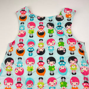 Girls Scoken, handmade cotton dress, armpit to armpit: 28cm, GUC, size 3-4, L: 52cm
