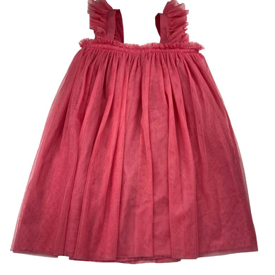 Girls Mango, lined pink tulle party dress, GUC, size 5, L: 61cm