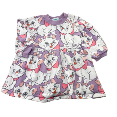 Girls Disney, Aristocats Marie fleece-lined sweater dress, EUC, size 1, L: 38cm