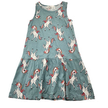 Load image into Gallery viewer, Girls H&amp;M, cotton summer dress, unicorns, EUC, size 7-8, L: 61cm