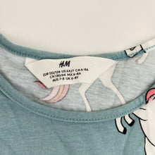 Load image into Gallery viewer, Girls H&amp;M, cotton summer dress, unicorns, EUC, size 7-8, L: 61cm