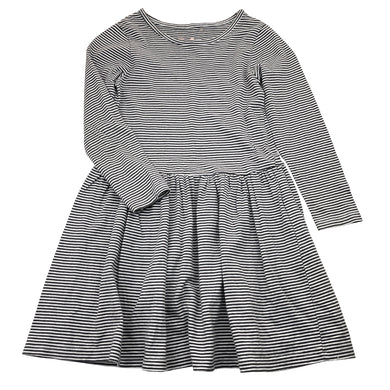 Girls Cotton On, striped cotton long sleeve dress, GUC, size 6, L: 61cm