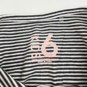 Girls Cotton On, striped cotton long sleeve dress, GUC, size 6, L: 61cm