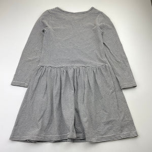 Girls Cotton On, striped cotton long sleeve dress, GUC, size 6, L: 61cm