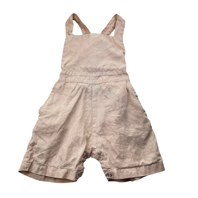 Girls HUBBLE + DUKE, pink linen overalls / shortalls, GUC, size 0,  