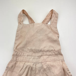 Girls HUBBLE + DUKE, pink linen overalls / shortalls, GUC, size 0,  