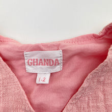 Load image into Gallery viewer, Girls GHANDA, lined oink cotton summer dress, EUC, size 1-2 , L: 41cm