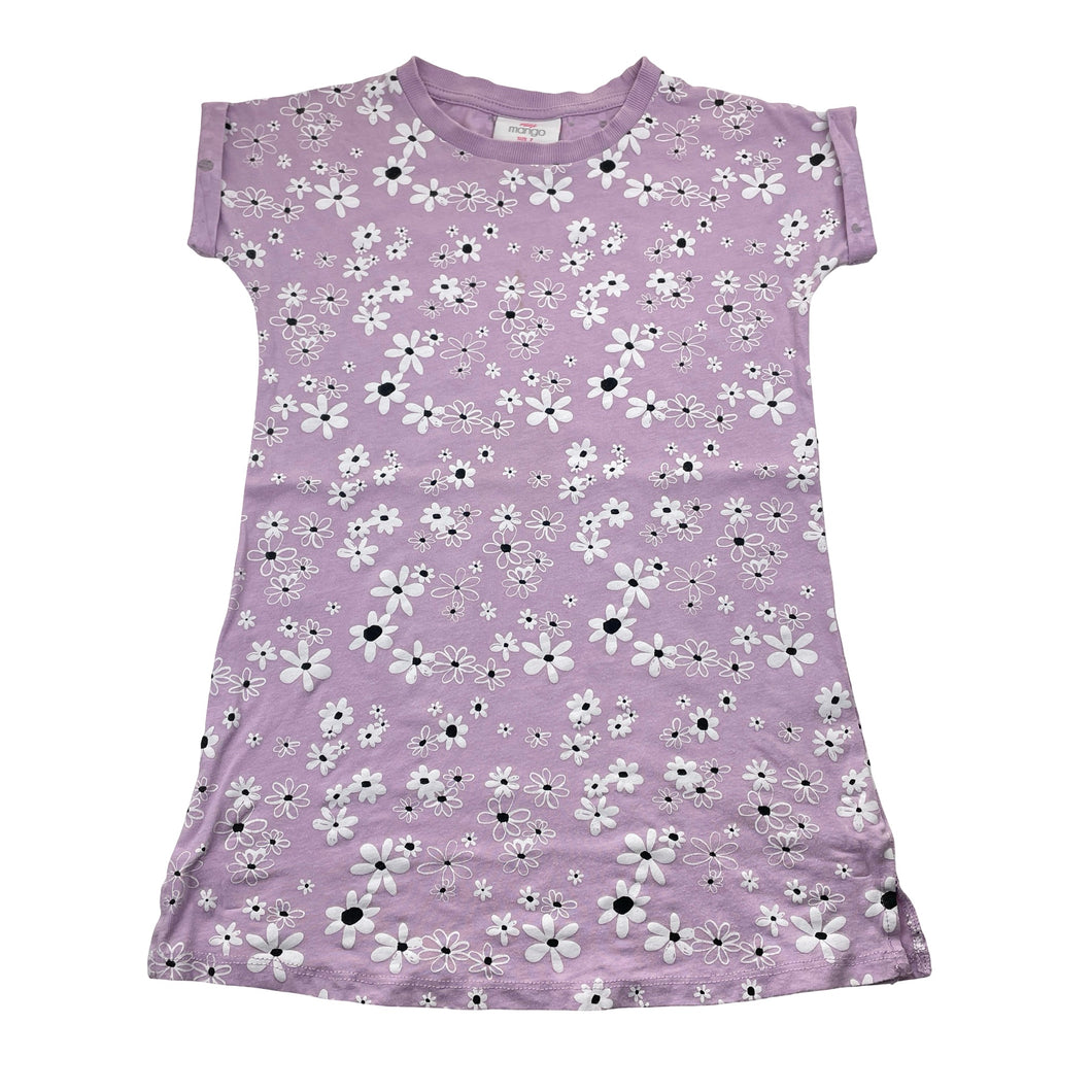 Girls Mango, floral cotton casual dress, GUC, size 7, L: 54cm