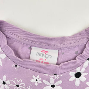 Girls Mango, floral cotton casual dress, GUC, size 7, L: 54cm