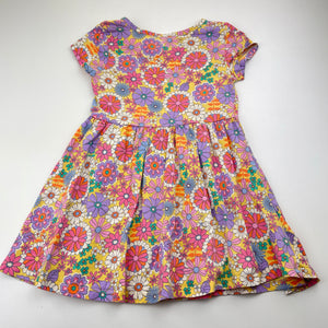 Girls Anko, colourful floral cotton dfress, GUC, size 3, L: 49cm