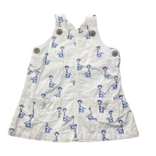 Load image into Gallery viewer, Girls H&amp;M, corduroy cotton overalls dress / pinafore, GUC, size 00, L: 35cm