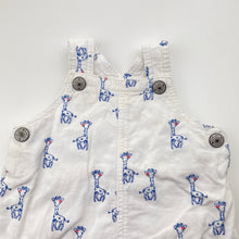 Load image into Gallery viewer, Girls H&amp;M, corduroy cotton overalls dress / pinafore, GUC, size 00, L: 35cm
