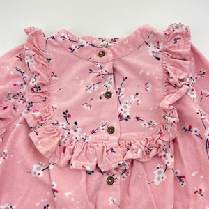 Girls Milkshake, floral corduroy cotton dress, FUC, size 3, L: 49cm