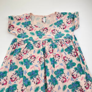 Girls Mango, cotton casual dress, mermaids, armpit to armpit: 34cm, GUC, size 6-8, L: 59cm