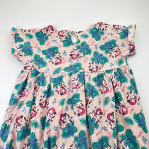 Girls Mango, cotton casual dress, mermaids, armpit to armpit: 34cm, GUC, size 6-8, L: 59cm