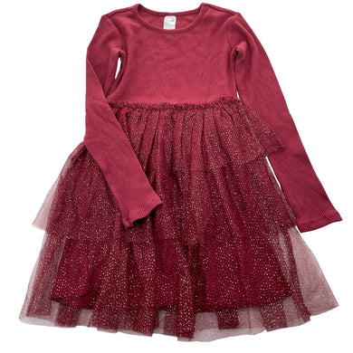 Girls Anko, long sleeve tulle & glitter party dress, EUC, size 7, L: 63cm