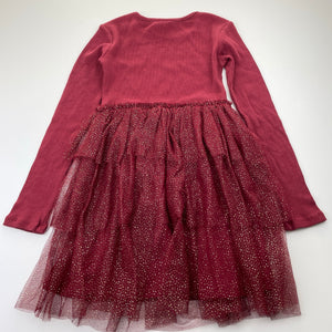 Girls Anko, long sleeve tulle & glitter party dress, EUC, size 7, L: 63cm