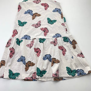 Girls H&M, cotton casual dress, butterflies, EUC, size 7-8, L: 64cm