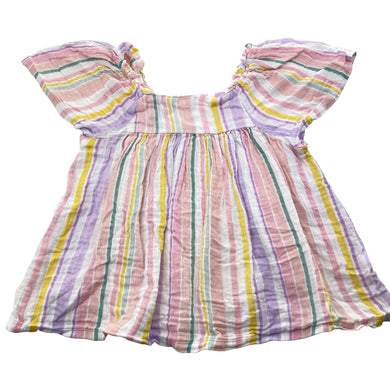 Girls Anko, striped cotton short sleeve top, GUC, size 5,  