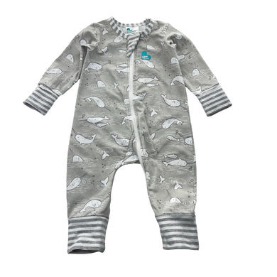 Unisex Love To Dream, stretchy zip romper, narwhals, FUC, size 000,  