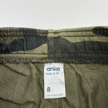 Load image into Gallery viewer, Boys Anko, camo print cotton shorts, elasticated, EUC, size 8,  