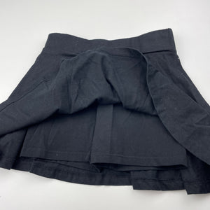 Girls Anko, black cotton skirt, built-in shorts, elasticated, EUC, size 6,  