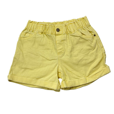 Girls Anko, yellow stretch cotton shorts, elasticated, GUC, size 7,  