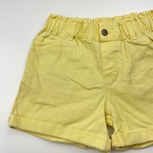 Girls Anko, yellow stretch cotton shorts, elasticated, GUC, size 7,  