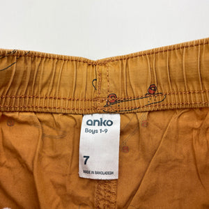 Boys Anko, lightweight cotton shorts, elasticated, FUC, size 7,  