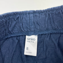 Load image into Gallery viewer, Boys Anko, navy cotton shorts, elasticated, EUC, size 8,  