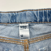 Load image into Gallery viewer, Girls Anko, distressed denim jean shorts, adjustable, GUC, size 12,  