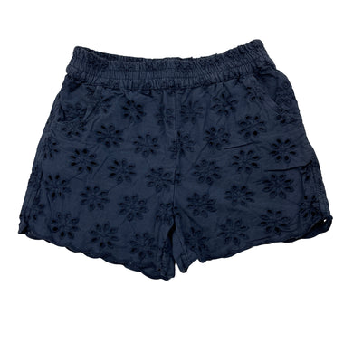 Girls Anko, navy broderie cotton shorts, elasticated, FUC, size 6,  