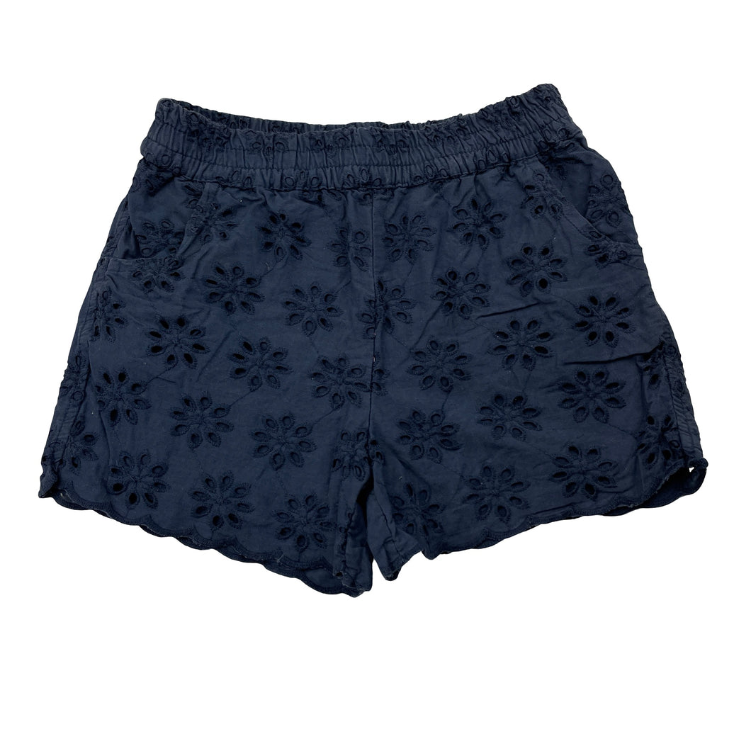 Girls Anko, navy broderie cotton shorts, elasticated, FUC, size 6,  