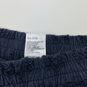 Girls Anko, navy broderie cotton shorts, elasticated, FUC, size 6,  