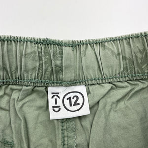 Boys KID, green cotton shorts, elasticated, GUC, size 12,  