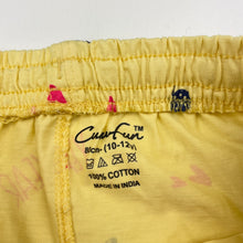 Load image into Gallery viewer, Girls Cucu Fun, yellow cotton shorts, elasticated, EUC, size 10-12,  