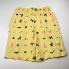 Load image into Gallery viewer, Girls Cucu Fun, yellow cotton shorts, elasticated, EUC, size 10-12,  