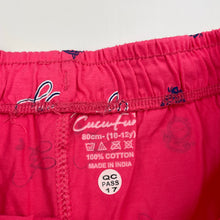 Load image into Gallery viewer, Girls Cucu Fun, pink cotton shorts, elasticated, EUC, size 10-12,  