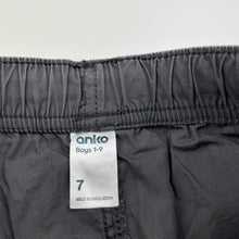 Load image into Gallery viewer, Boys anko, grey cotton shorts, elasticated, GUC, size 7,  