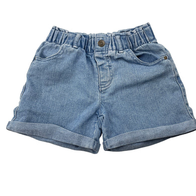 Girls anko, blue stretch denim shorts, elasticated, GUC, size 5,  