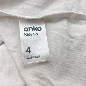 Boys anko, white cotton tank top, EUC, size 4,  