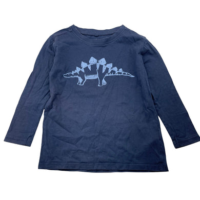 Boys Anko, navy cotton long sleeve tee, dinosaur, GUC, size 3,  