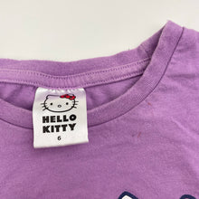 Load image into Gallery viewer, Girls Sanrio, Hello Kitty cotton tee / top, small marks front neck, FUC, size 6,  