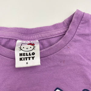 Girls Sanrio, Hello Kitty cotton tee / top, small marks front neck, FUC, size 6,  