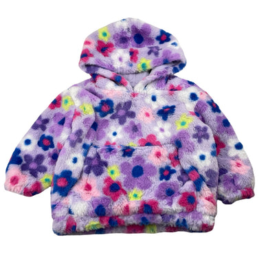 Girls Anko, lined floral fleece hoodie sweater, EUC, size 2,  