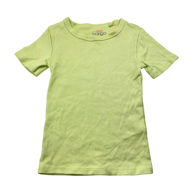Girls Mango, green stretchy ribbed tee / top, EUC, size 6,  