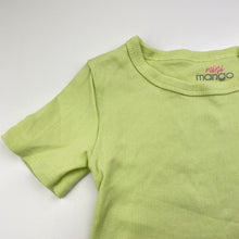 Load image into Gallery viewer, Girls Mango, green stretchy ribbed tee / top, EUC, size 6,  