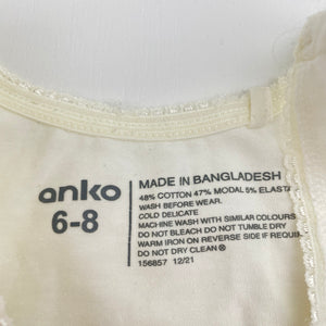 Girls Anko, stretchy singlet top, GUC, size 6-8,  