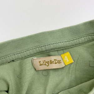 Boys Lily & Dan, green cotton tee / top, FUC, size 4,  